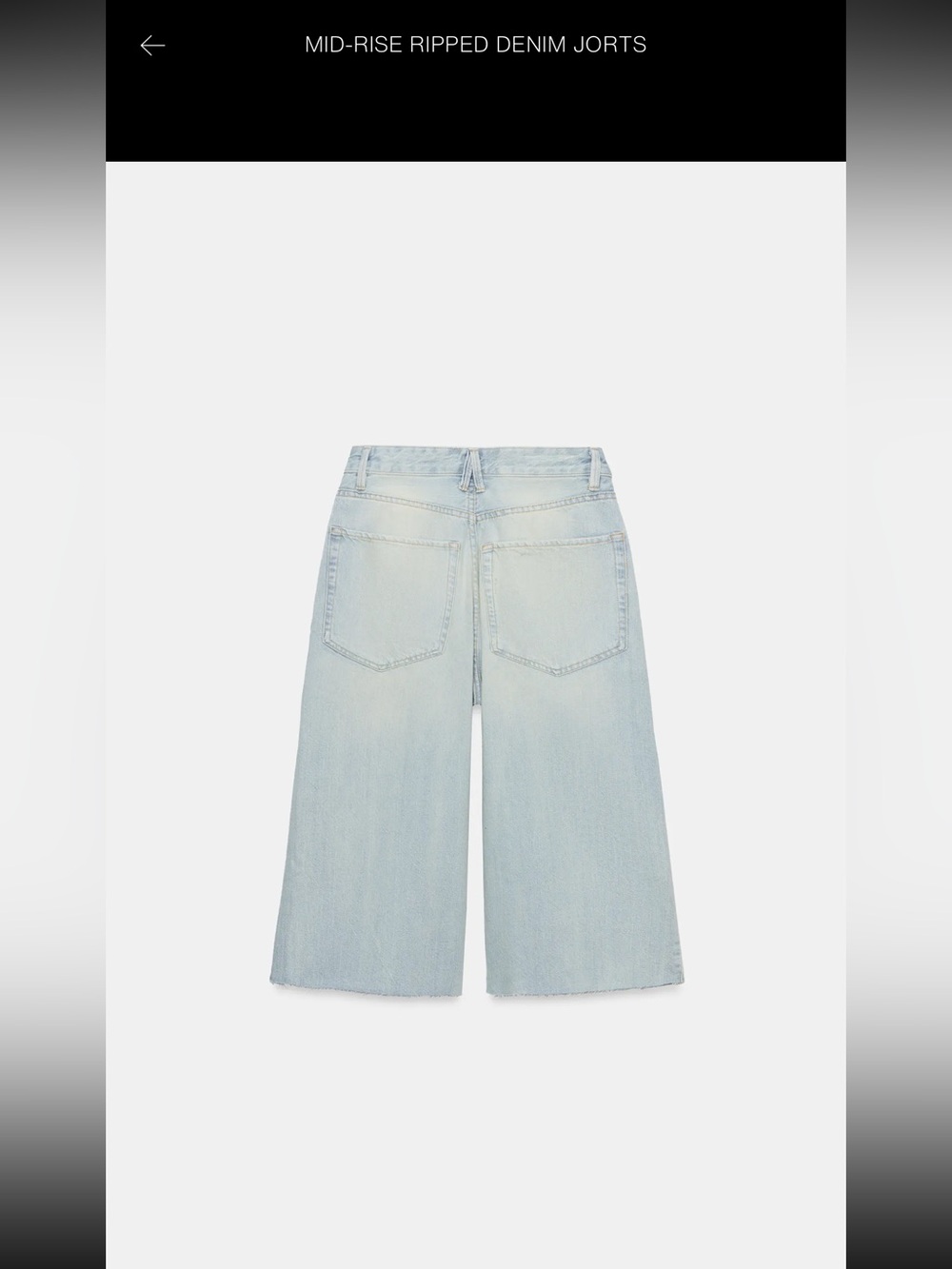 Brand New Zara Mid Rise Ripped Denim Jorts